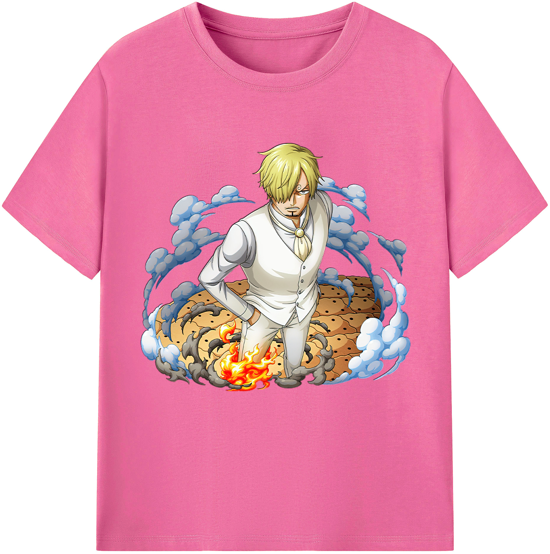 （画像用） ワンピース サンジ ONE PIECE Sanji レディースカジュアルプリントTシャツ（綿100％）